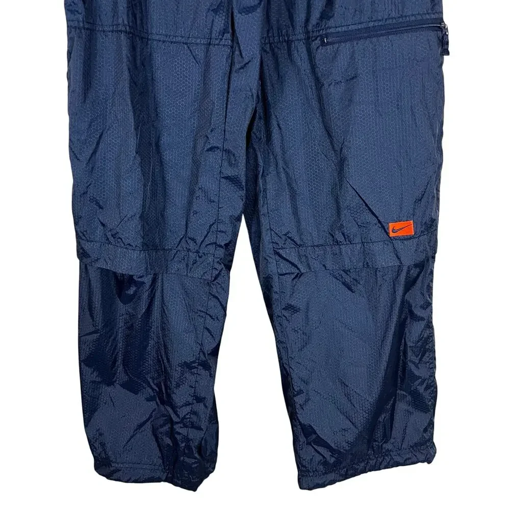 Vintage 1990s Nike Windbreaker Pants Mens L Blue Sporty Techwear Gorpcore Retro - Picture 2 of 6